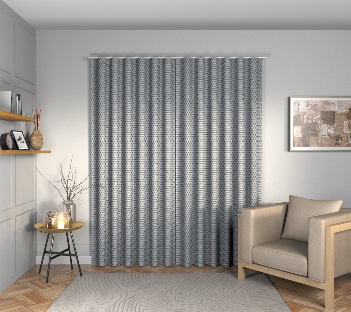 Hennell Buxton Blue Wave Curtain