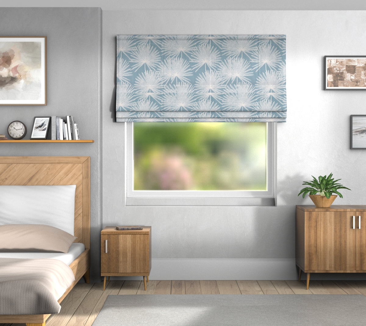Camansi Smoke Blue Default Roman Blind