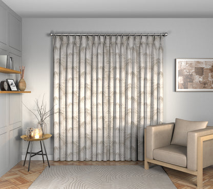 Camansi Mushroom Double Pleat Curtain