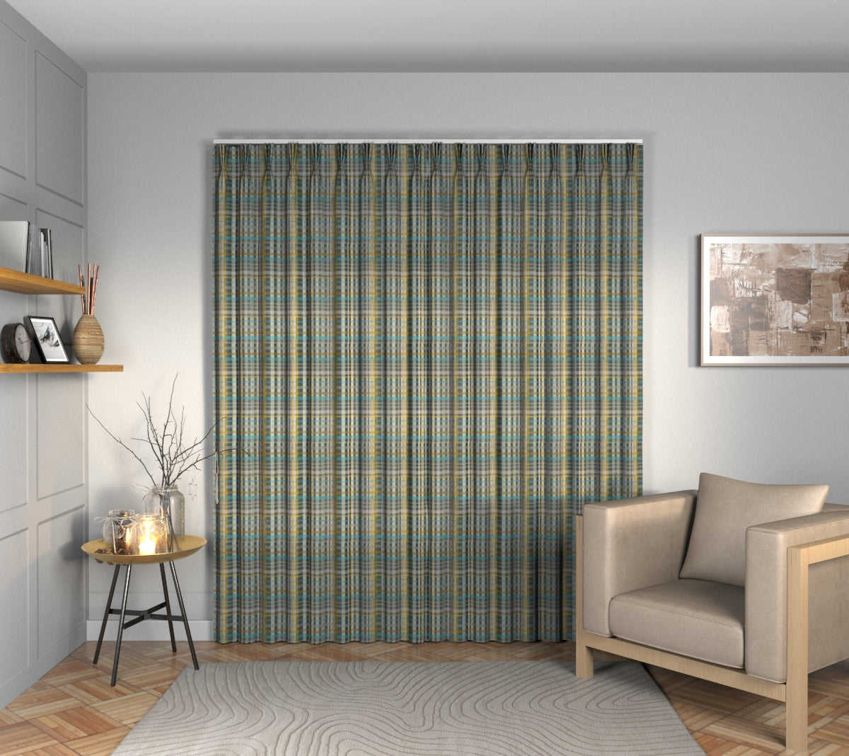 Oxley Pesto Triple Pleat Curtain