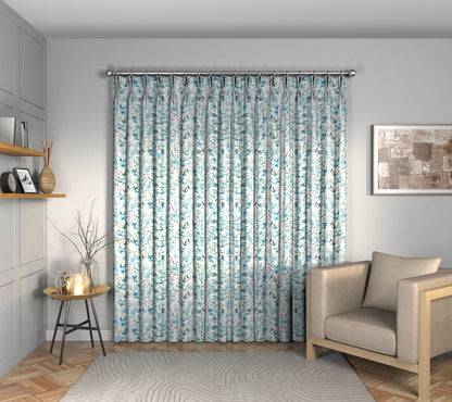 Otelie Cobalt Double Pleat Curtain