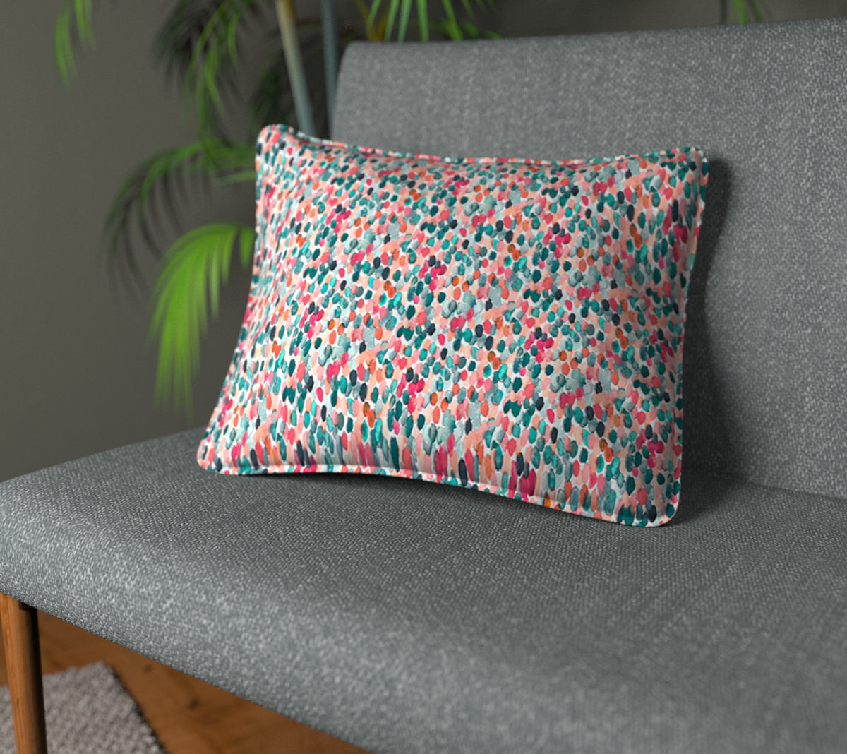 Orrin Pomegranate Piped Cushion