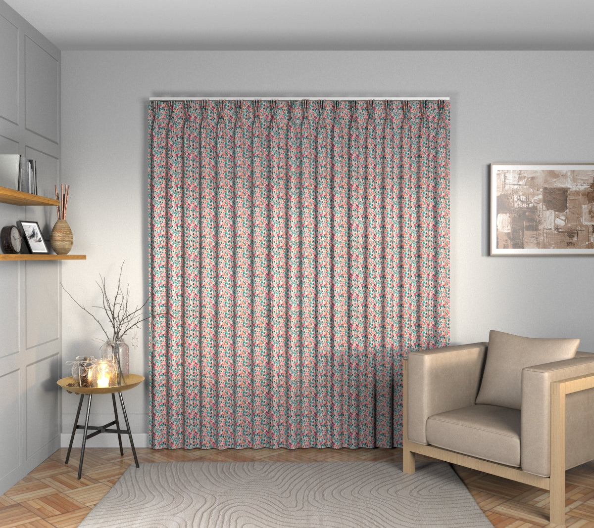 Orrin Pomegranate Triple Pleat Curtain