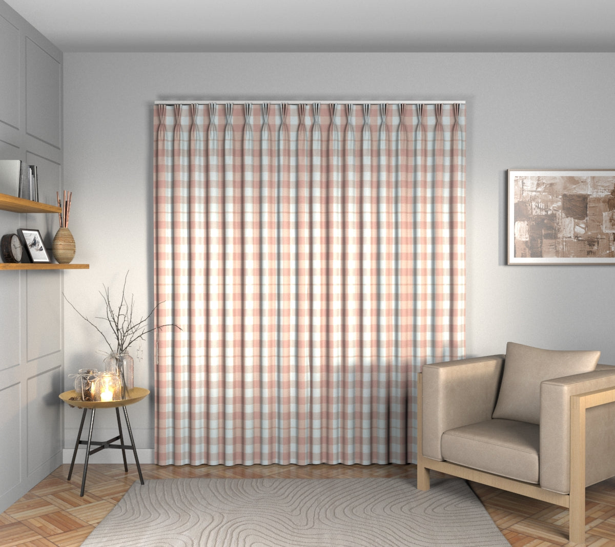 Kemble Rose Quartz Triple Pleat Curtain