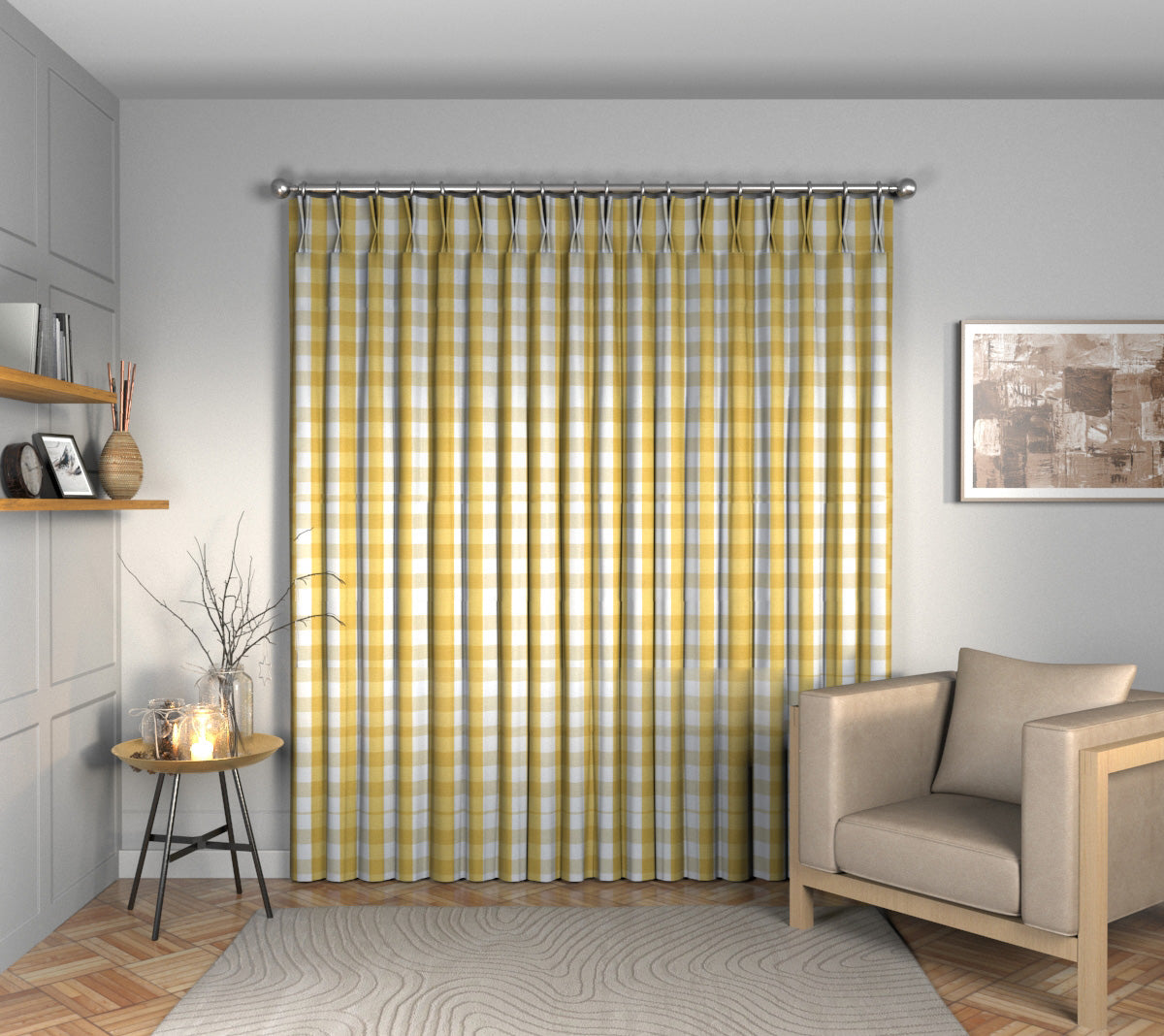 Kemble Sunflower Double Pleat Curtain