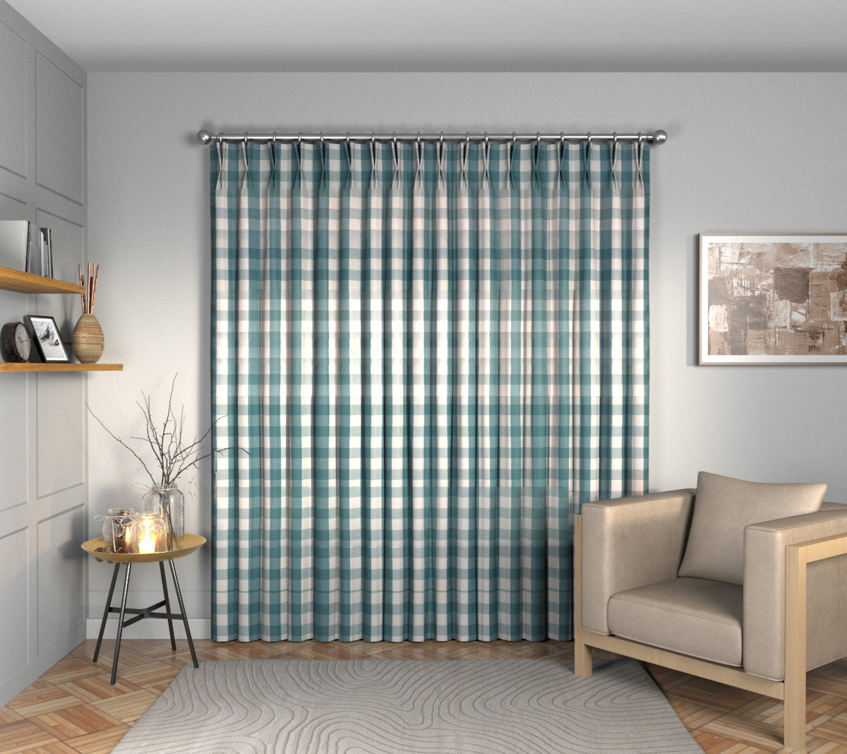 Kemble Robin Egg Double Pleat Curtain