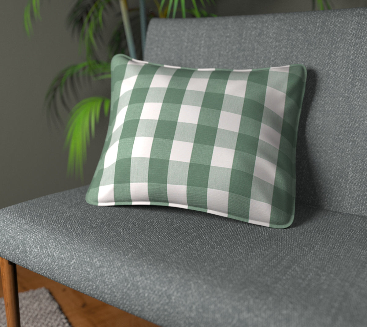 Kemble Celadon Piped Cushion