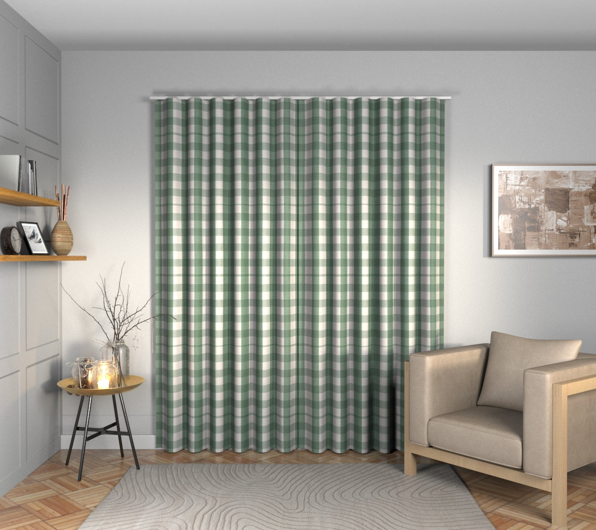 Kemble Celadon Wave Curtain