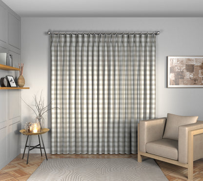 Kemble Smoke Double Pleat Curtain