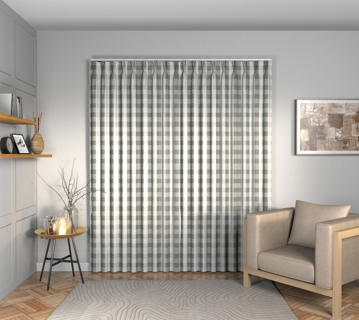 Kemble Magnesium Triple Pleat Curtain
