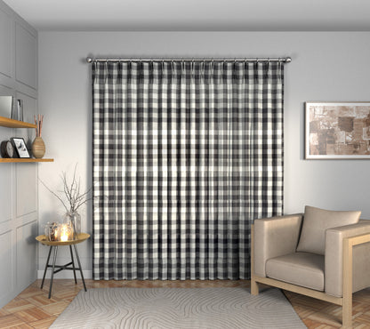 Kemble Charcoal Double Pleat Curtain