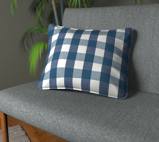 Kemble Indigo Piped Cushion