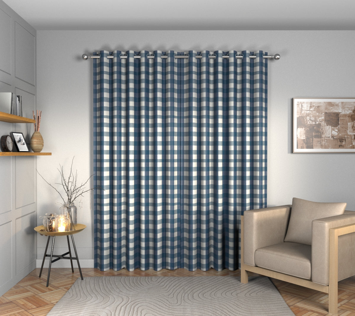 Kemble Indigo Eyelets Curtain