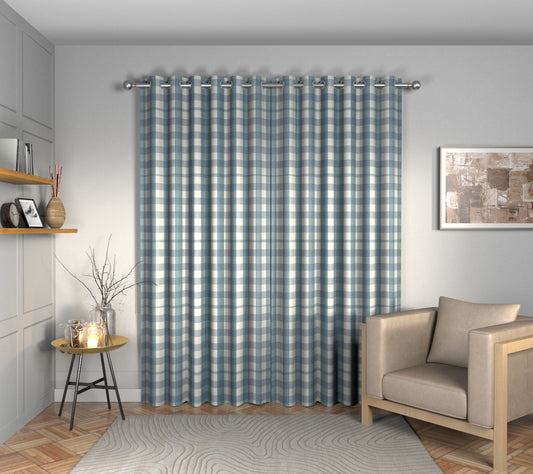 Kemble Oxford Blue Eyelets Curtain