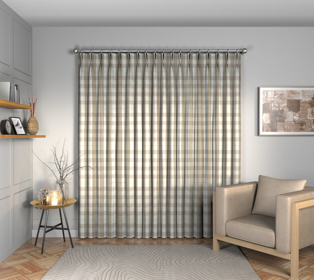 Kemble Stucco Double Pleat Curtain