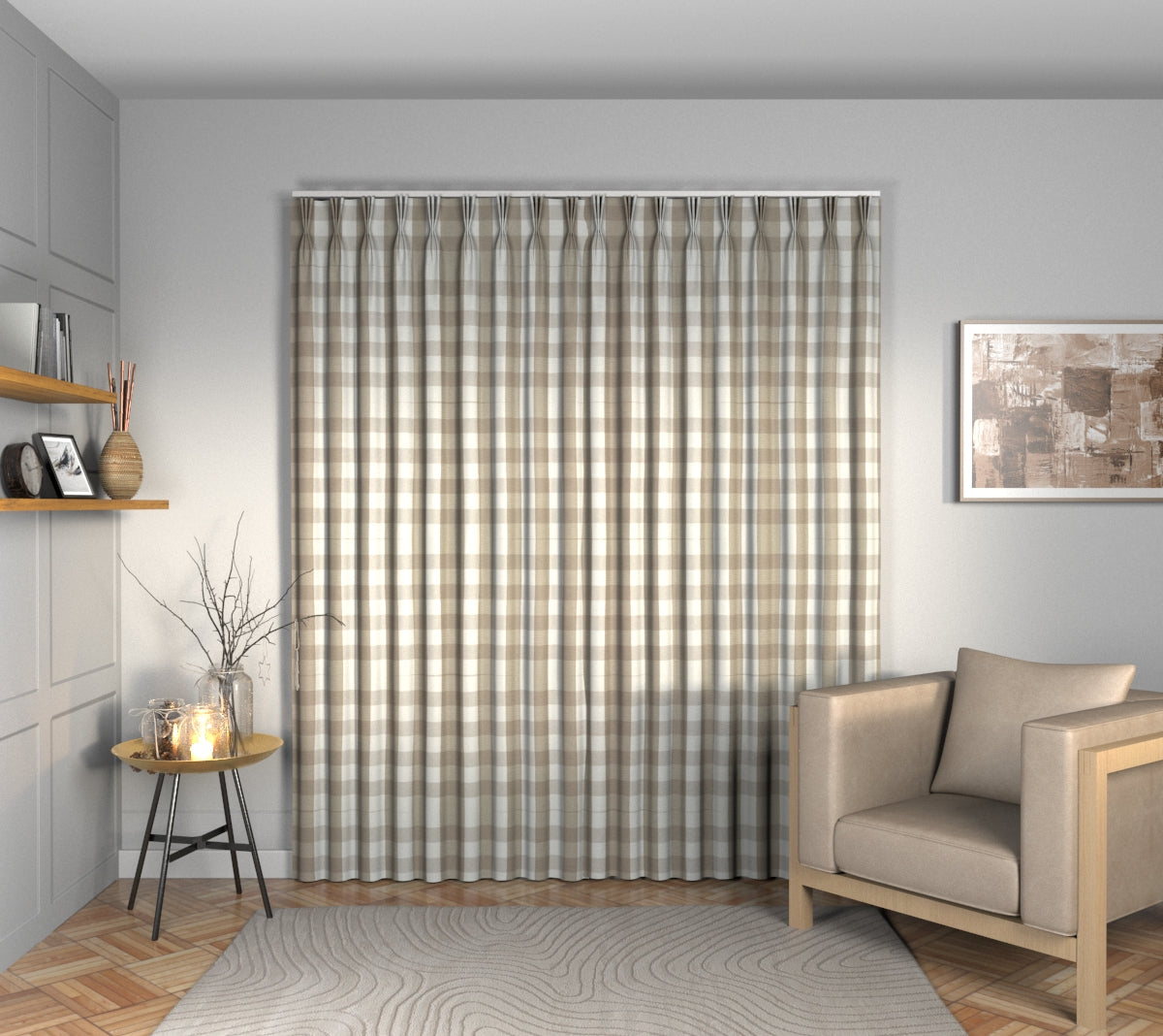 Kemble Stucco Triple Pleat Curtain