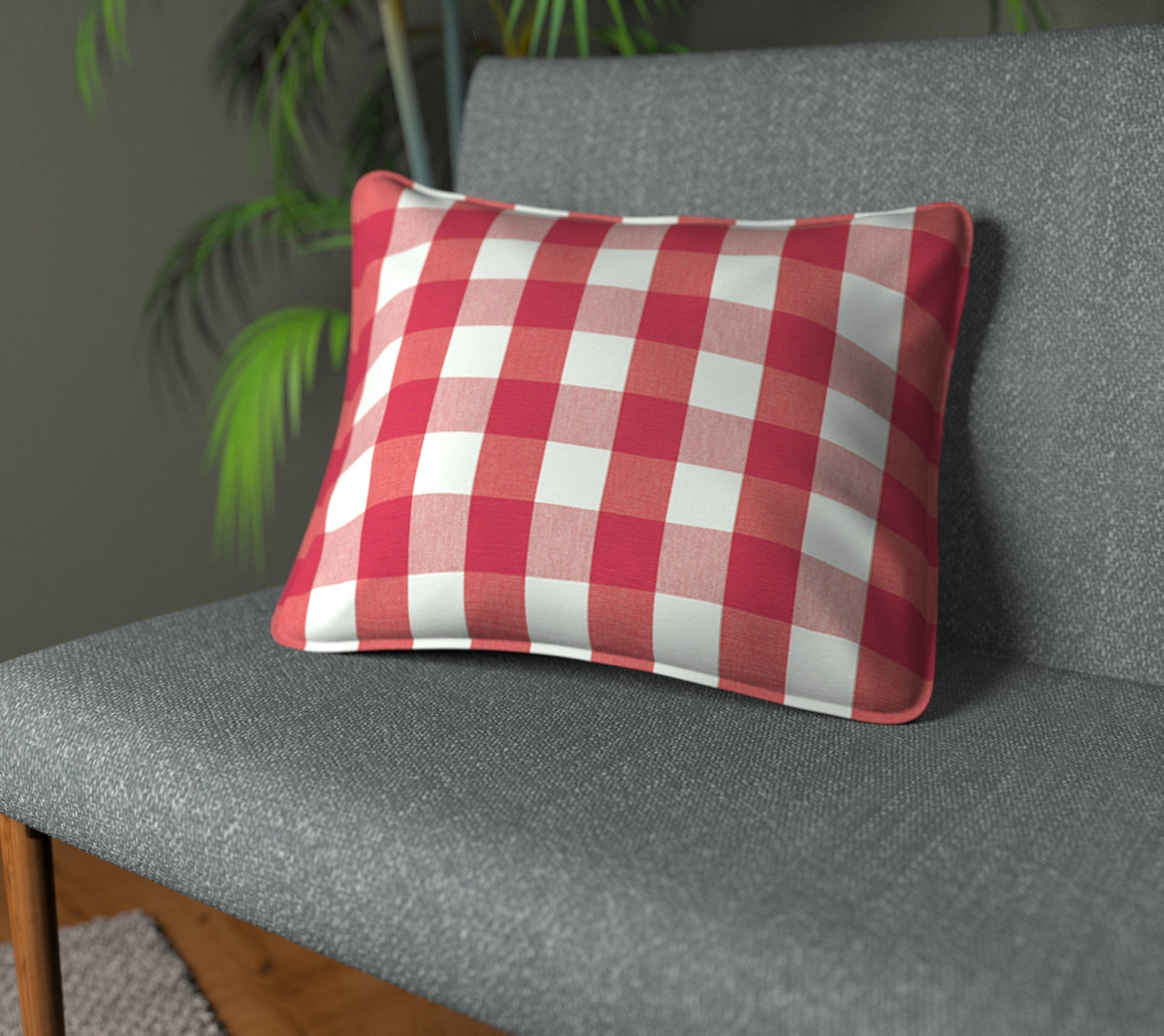 Kemble Red Tulip Piped Cushion