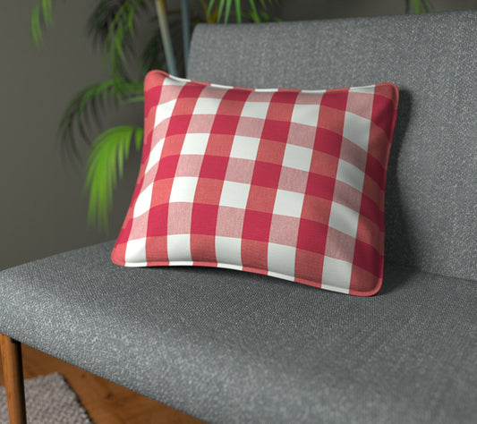 Kemble Red Tulip Piped Cushion