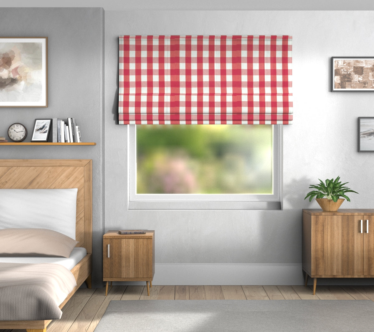 Kemble Red Tulip Default Roman Blind