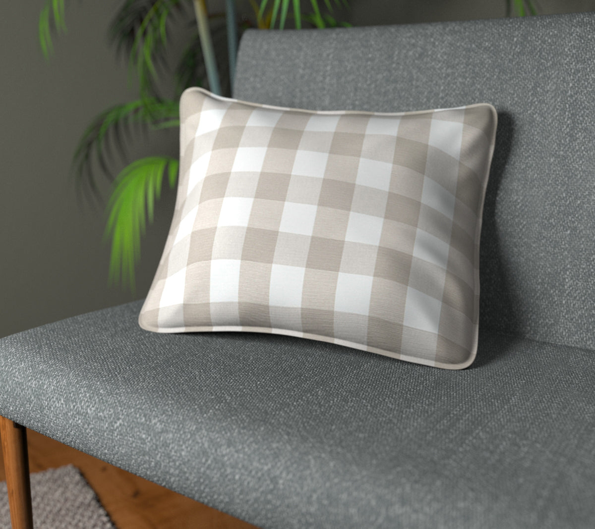 Kemble Mushroom Piped Cushion