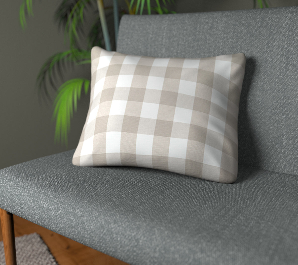 Kemble Mushroom Plain Cushion