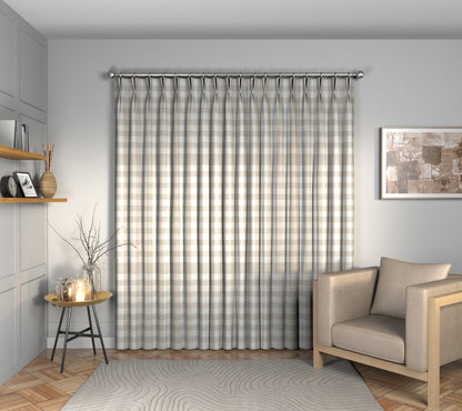 Kemble Mushroom Double Pleat Curtain
