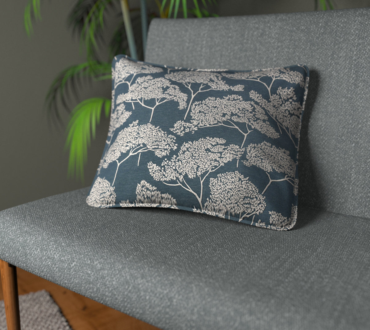 Itami Gunmetal Piped Cushion