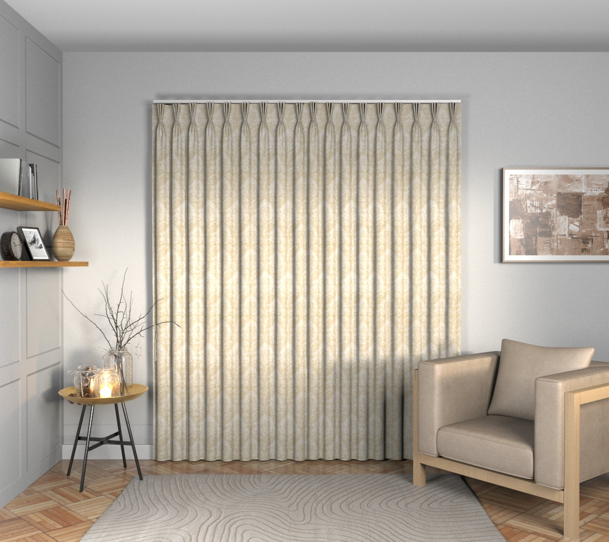Adachi Teak Triple Pleat Curtain