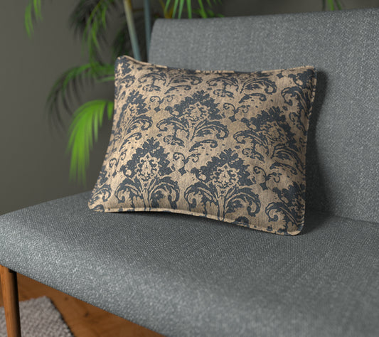 Adachi Gunmetal Piped Cushion