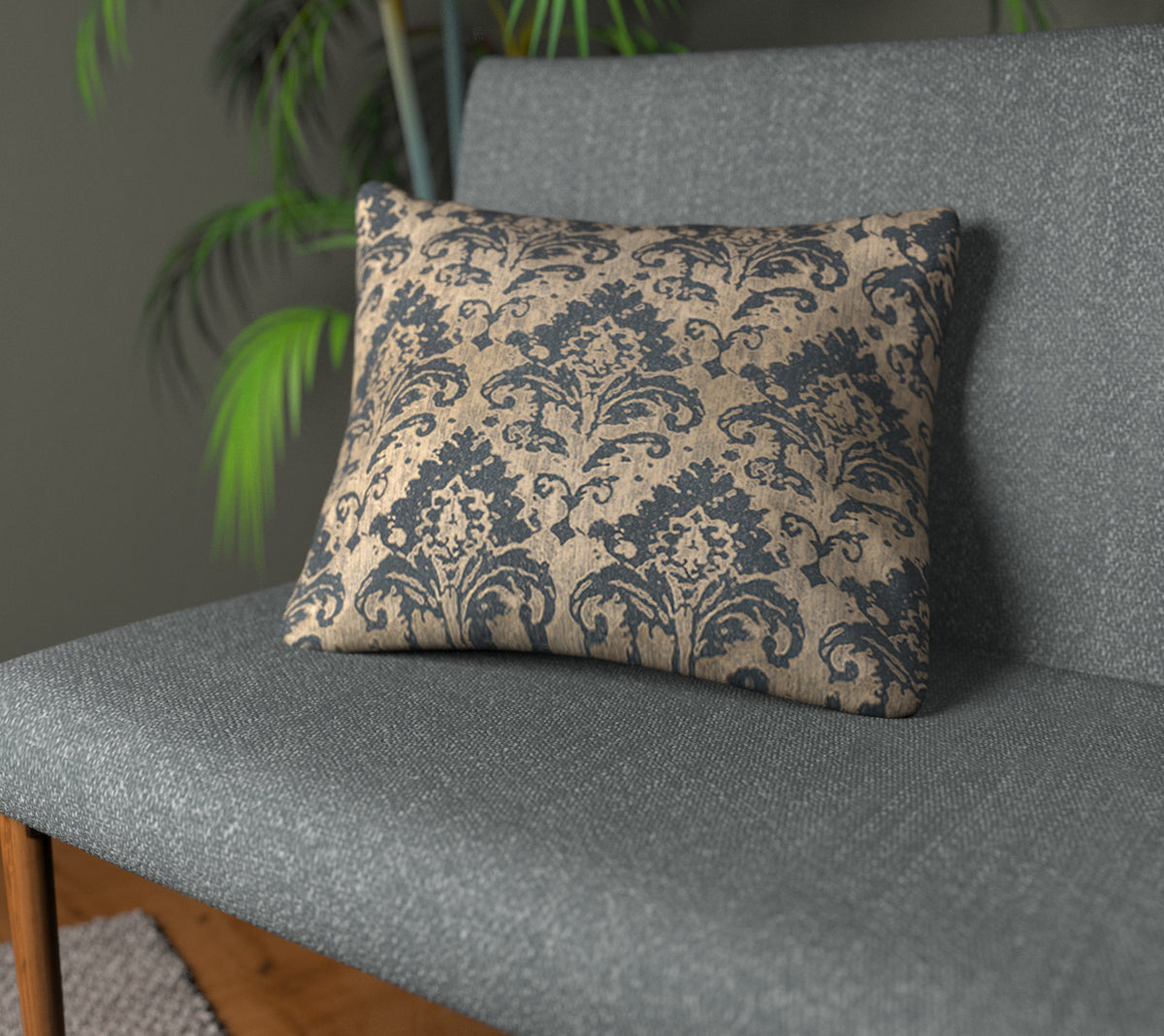 Adachi Gunmetal Plain Cushion