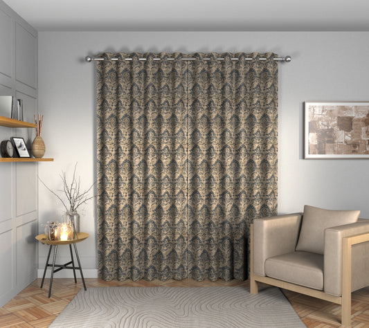Adachi Gunmetal Eyelets Curtain