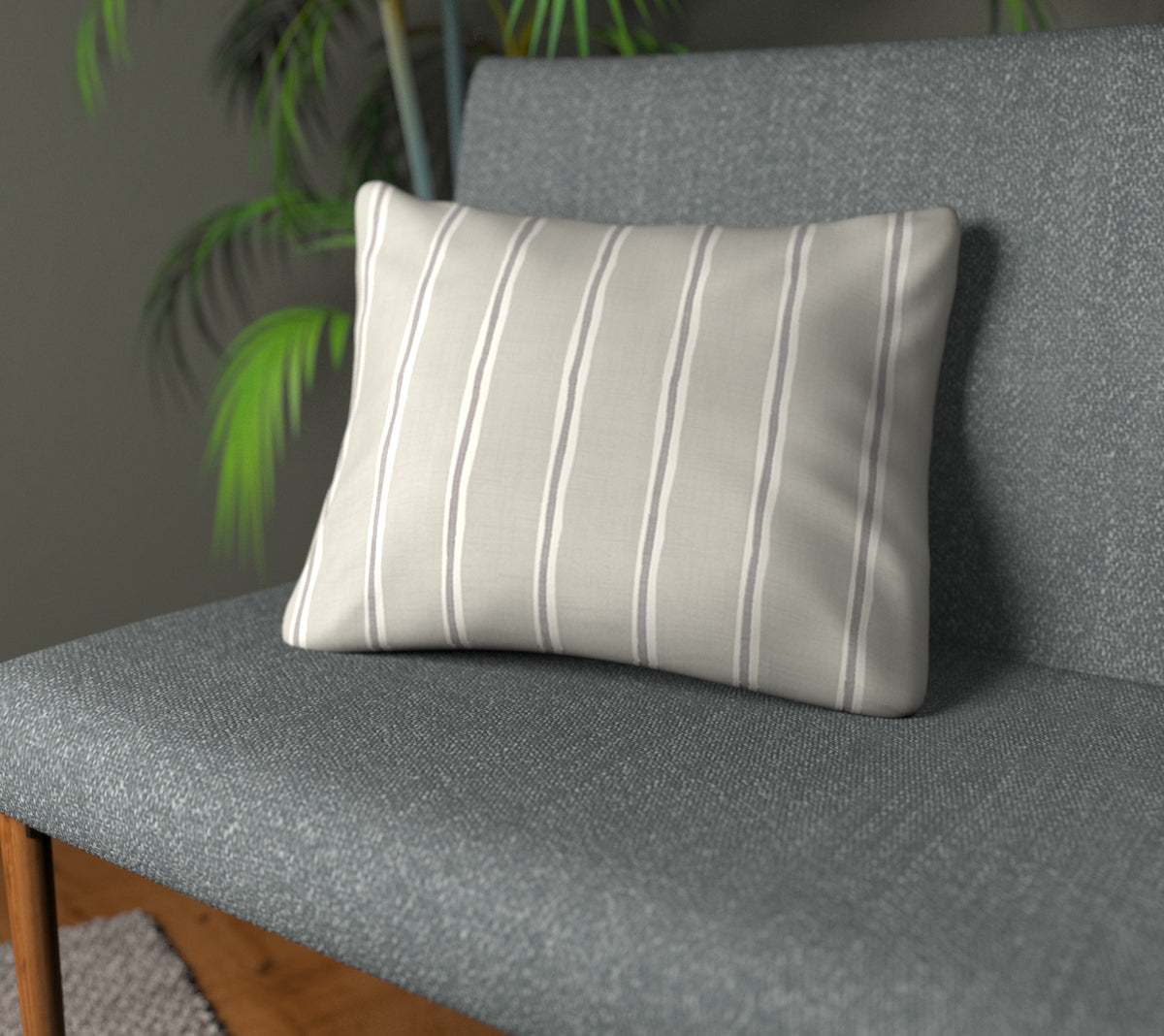 Rowing Stripe Flint Plain Cushion