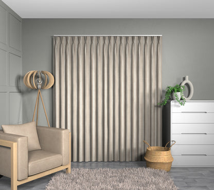 Rowing Stripe Oatmeal Triple Pleat Curtain