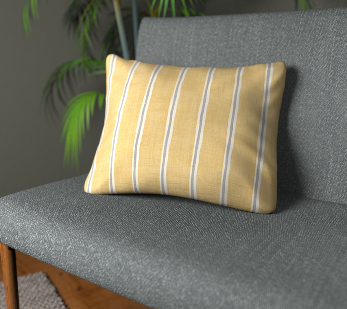 Rowing Stripe Sand Plain Cushion