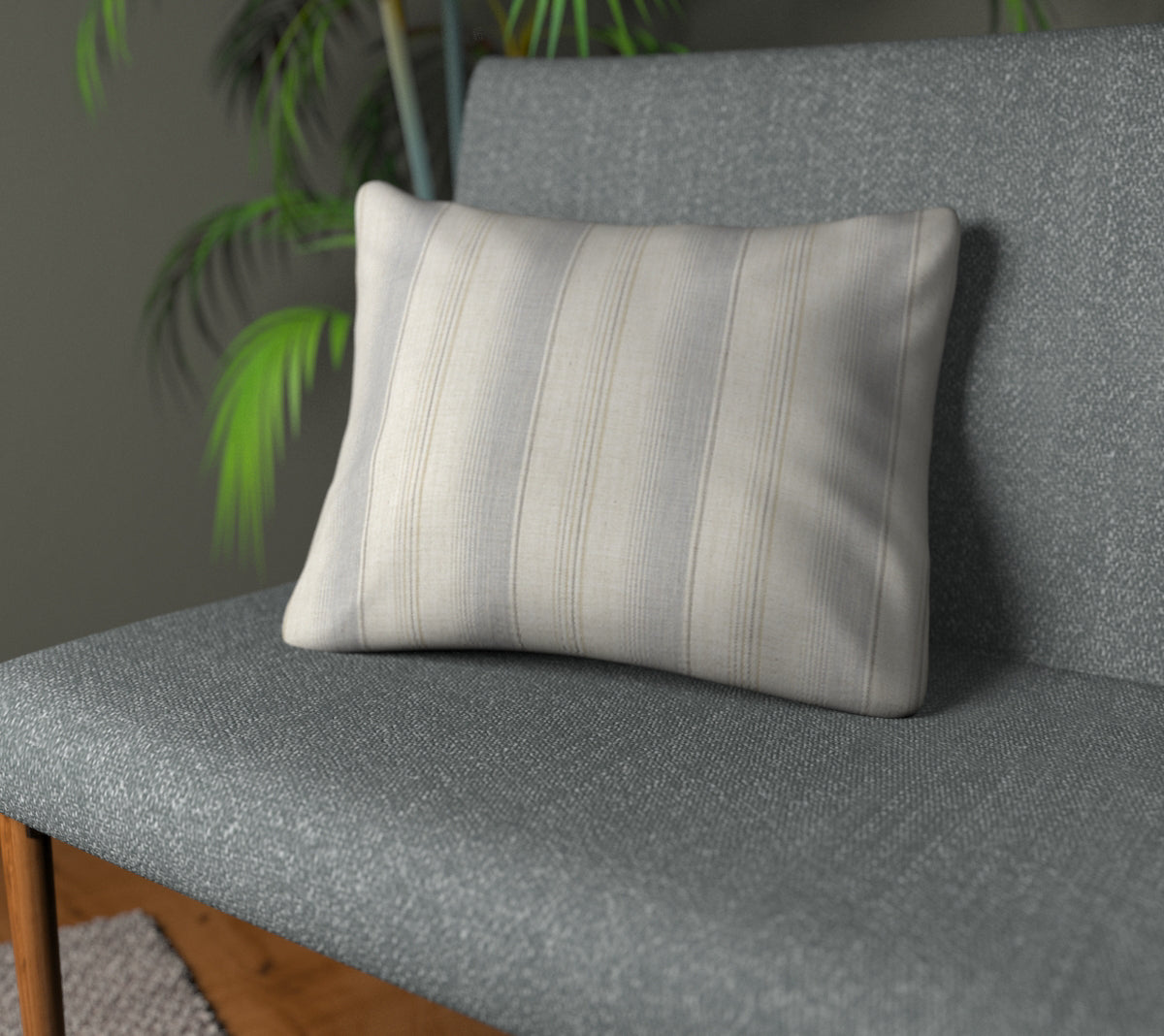 Sackville Stripe Denim Plain Cushion