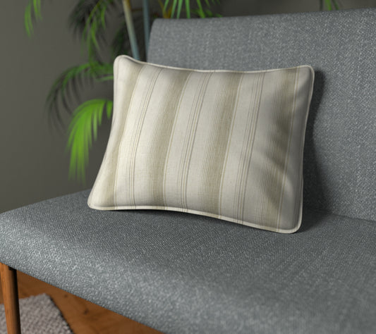 Sackville Stripe Fern Piped Cushion