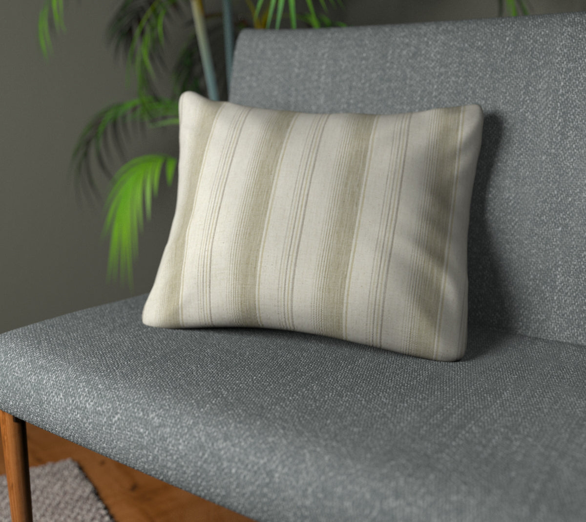 Sackville Stripe Fern Plain Cushion