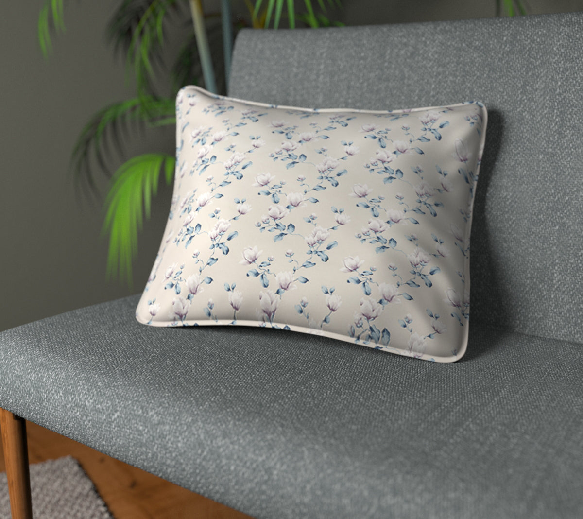 Sakura Delft Piped Cushion
