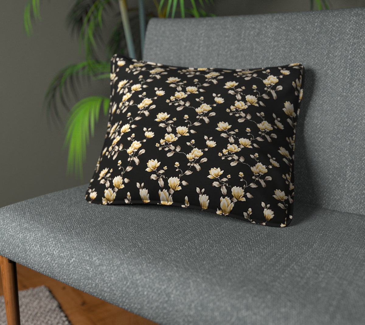 Sakura Jet Piped Cushion