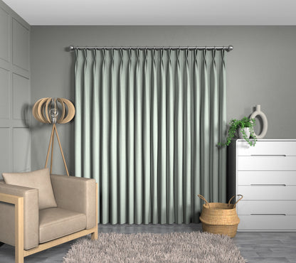 Spotty Duckegg Double Pleat Curtain