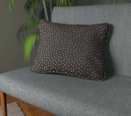 Spotty Ebony Piped Cushion