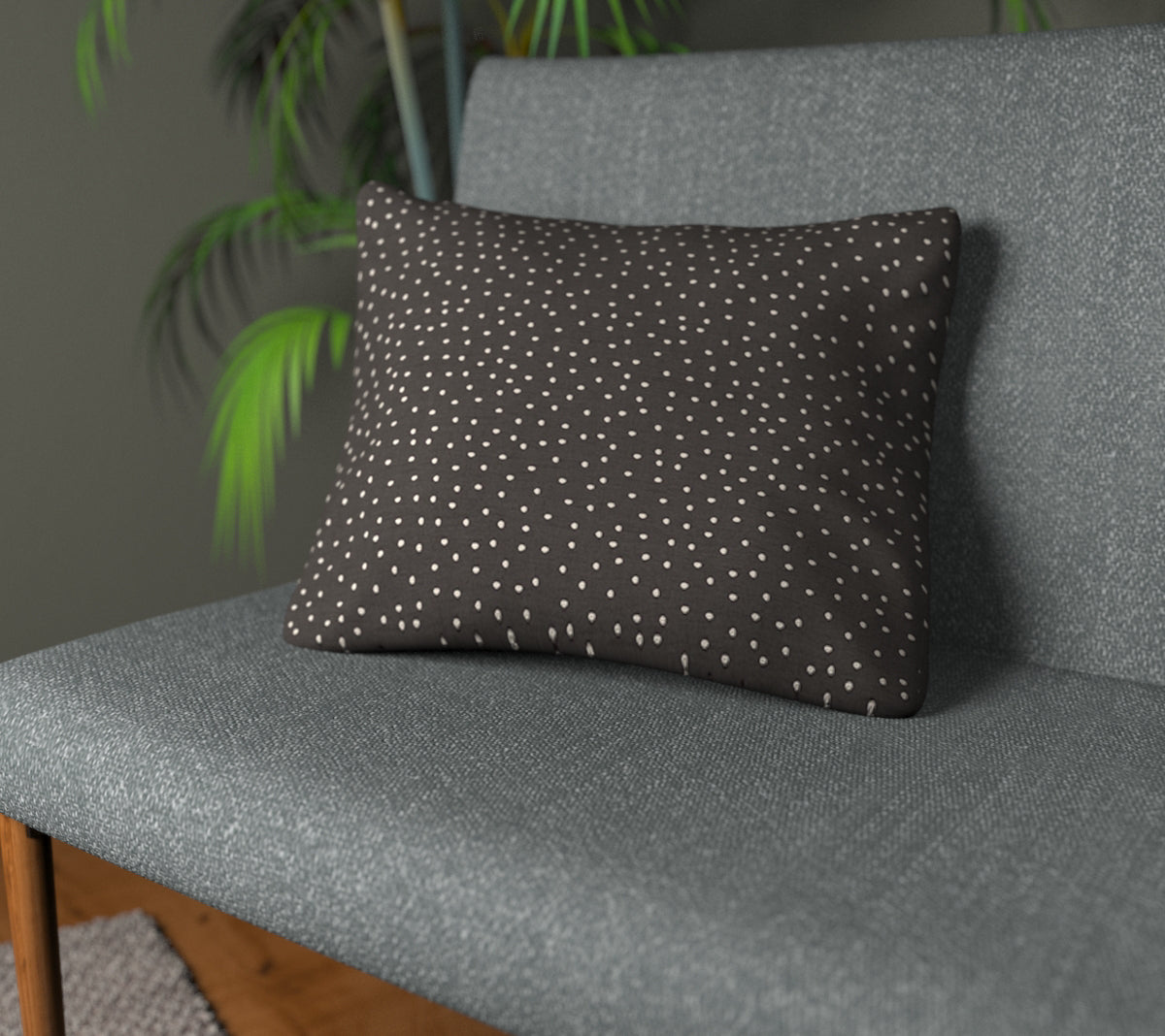 Spotty Ebony Plain Cushion