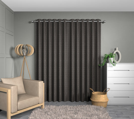Spotty Ebony Eyelets Curtain