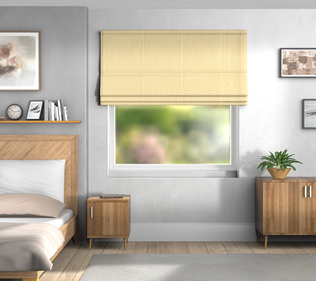 Spotty Ochre Default Roman Blind