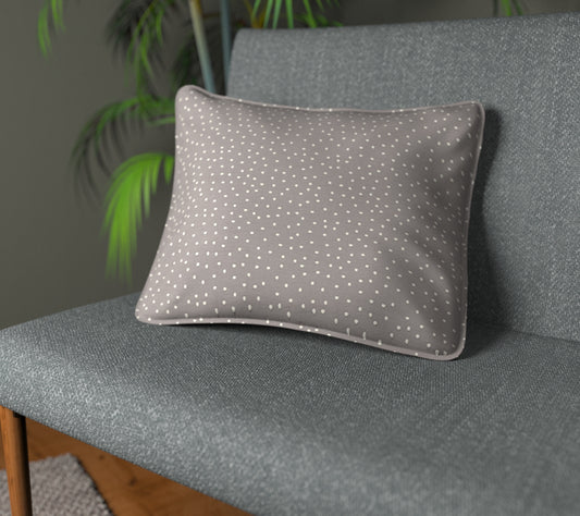 Spotty Pewter Piped Cushion