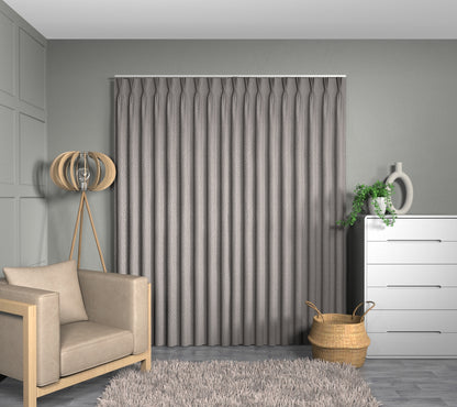 Spotty Pewter Triple Pleat Curtain