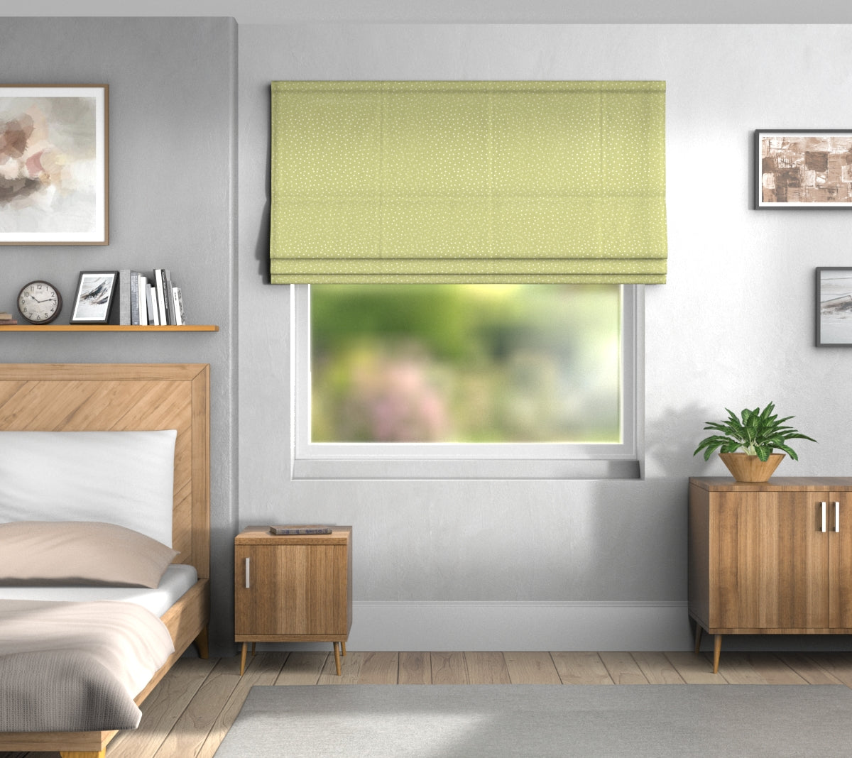 Spotty Pistachio Default Roman Blind