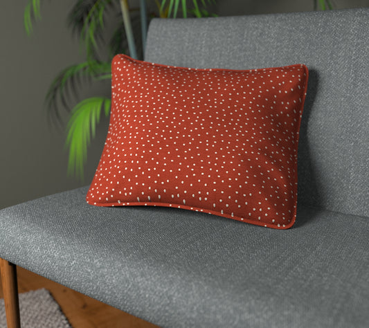 Spotty Poppy Piped Cushion