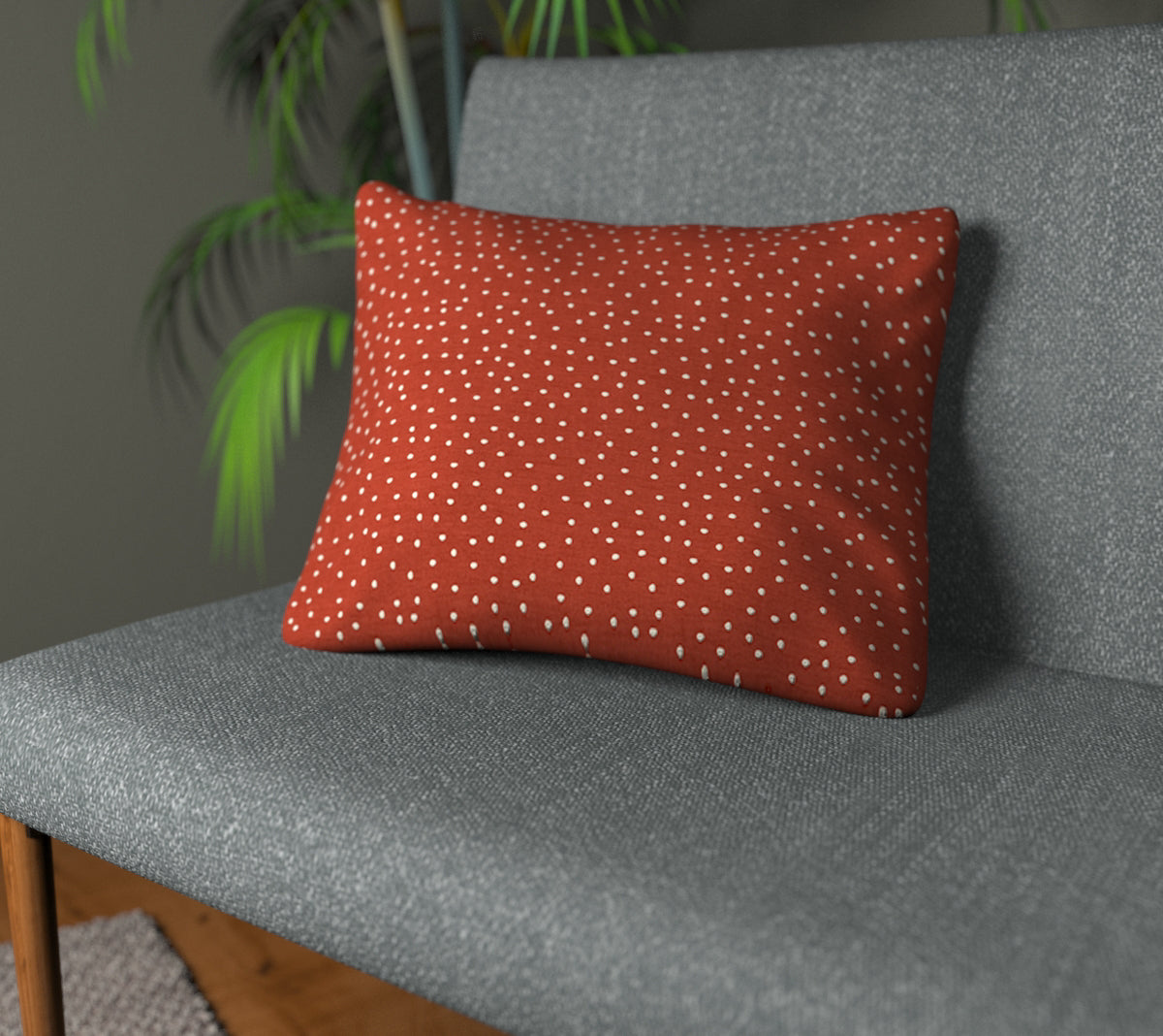 Spotty Poppy Plain Cushion
