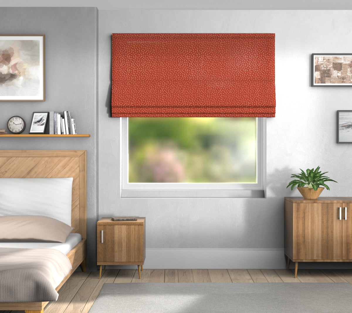 Spotty Poppy Default Roman Blind